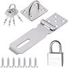 Kendwing Chiavistello con Lucchetto,4 Pezzi Lucchetto Chiusura Hasp in Acciaio Inox,30 mm Lucchetto con 8 Chiave,Chiavistello Porta con Lucchetto a Viti per Armadi,Cassetto e Cancello
