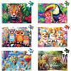 Qingdewan 6 confezioni da 36 puzzle grandi per anziani, puzzle di demenza per anziani, puzzle per adulti e anziani con demenza di Alzheimer, con 6 sacchetti (animali)