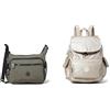 Kipling GABBIE, Borsa a Tracolla, Donna, Verde Moss, Taglia unica City Pack S, Zaino Donna, Argento (Silver Metallic Glow), Taglia unica