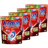 Somat Excellence 4 in 1 Caps (4 x 70 Caps), pastiglie per lavastoviglie ad alta risoluzione, Somat Caps per un'eccellente pulizia e lucentezza anche nel programma Eco e a basse temperature