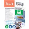 Peach Pellicole plastificatrici A6 - 80 mic - 125 pouches - Lucide - Qualità premium per i migliori risultati di laminazione - Compatibile con dispositivi di tutte le marche - PP580-04P