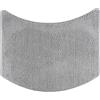 fluffy® Tappeto da bagno in ciniglia per docce semicircolare, con fondo antiscivolo (Piccola Curva | Raggio Doccia 55 cm, Grigio)