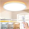 Wholede 24W Plafoniera LED Soffitto Dimmerabile, 3000LM Lampadario LED Soffitto con Telecomando, Ø29.5CM Moderna Plafoniere per Cucina, Bagno, Camera da Letto, Soggiorno, Balcone, Corridoio, Ufficio