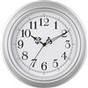 Plumeet Piccolo Orologio da Parete Retrò, Orologio Silenzioso Classico da 25cm Senza Tick, Adatto per Decorare Soggiorno, Camera da Letto, Ufficio, Alimentazione a Batteria, Argenteo