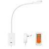 ENUOTEK Applique da Lettura Dimmerabile, Luce a LED da 3000K, 4000K, 5000K per Letto, Lampada da Lettura a Collo di Cigno con Telecomando, Lampada Tattile con Porta di Ricarica USB da 2A