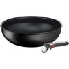 Tefal Ingenio Padella Wok 28 cm + manico rimovibile, induzione, rivestimento antiaderente, indicatore di avvio di cottura, impilabile, compatibile con lavastoviglie, made in Francia, Eco Resist On