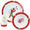 FUN HOUSE GIOCHI OLIMPICI PARIGI 2024 INSIEME Pasto JO CON UNA PIATTA Ø 22 CM, UNA SEDIETTA CREUSA Ø 16 CM E UN VETRO 220 ML PER BAMBINO - VASSELLA REUTILIZZABILE