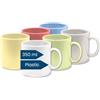 Spoddy Set di 6 tazze da caffè in plastica, grandi, colorate, 350 ml