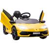 HOMCOM Macchina Elettrica per Bambini 12V con Licenza Lamborghini, Telecomando, Clacson e Musica, Giallo