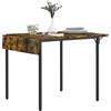 HOMCOM Tavolo da Pranzo a Ribalta stile Industriale per 2-4 Persone in Legno e Metallo, 120x79x79 cm, Marrone Rustico