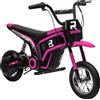 HOMCOM Moto Elettrica per Bambini con Acceleratore Manuale, 2 Velocità 8-16km/h, Età 8-12 Anni, Rosa