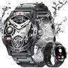 TIFOZEN Smartwatch Uomo, 1,39 Militare Orologio con Effettua/Risposta Chiamate, 110+ Sportive Rilevatore Attività, Cardiaca/SpO2/Sonno Monitor, IP68 Impermeabil Fitness Watch per iOS Android, Nero