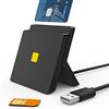 Bawanfa Lettore Smart Card Firma Digitale Lettore SIM Card USB - Plug and Play - per CAC/SIM/Carta ID con Chip di Contatto/IC Bank - Lettore Smart Card Tessera Sanitaria a Doppio Slot Verticale per Windows