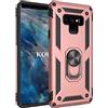 KOUYI Cover per Samsung Galaxy Note 9, Custodia Antiurto Grado Militare 360° Girevole Regolabile Ring Armor Bumper TPU Case Magnetica Supporto Silicone Custodie per Samsung Galaxy Note 9 (Oro Rosa)