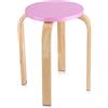 Wakects Sgabello impilabile in Legno, Sgabello Tondo Impilabile Sedia da Doccia Bagno Stool antiscivolo Sgabello per Camera casa, 45.5 * 30 cm(Rosa)