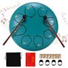 Couleeur Steel Tongue Drum, 6 Pollici 8 Note Handpan Strumento Musicale,Tamburo in Acciaio,Strumento a Percussione Tamburo per Meditazione,Yoga, Educazione Musicale,Guarigione del Suono (lago Blu)
