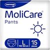 MoliCare Pants Day: mutande per incontinenza per una discreta protezione durante il giorno in caso di incontinenza moderata, taglia L (circonferenza fianchi 100-150 cm), 15 pezzi