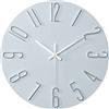ALEENFOON Orologio da Parete al Quarzo Silenzioso Moderni Cucina 30 cm, 3D Numero Sottile Quarzo da Parete Interno Venatura del Legno Senza Cornice Orologio Sospeso da Muro (Argento)