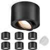 GeyouLux 6x Faretti LED Soffitto - Orientabile - Ø80x50mm Extra Piatto & Inclinabile a 38° - 5W 500LM 4000K - Con Modulo LED 230V Incluso - Alluminio - Faretto LED Interno, Lampada da Soffitto（Nero）
