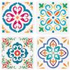 FINGERINSPIRE 4 stencil per pittura con motivo a piastrelle, 20 x 20 cm, stencil per bordo damascato, riutilizzabile, per pittura su pareti, pavimenti in legno, piastrelle, tela, tessuto, mobili,
