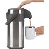 Olerd Thermos da 4,0 litri, in acciaio inox, a doppia parete, con meccanismo di pompa, caraffa per caffè, caraffa per 24 tazze (argento)