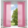 Gardinenbox 61000CN - Set di 2 tende trasparenti per soggiorno, in voile, con chiusura a nastro, 225 x 140 cm (altezza x larghezza), colore rosa