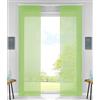 Gardinenbox 85589N2 - Confezione da 2 tende a pannello, scorrevoli, con binario di scorrimento, asta di contrappeso, verde mela, 245 x 60 cm