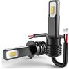 KATUR H1 LED Lampadine fendinebbia Estremamente Luminoso 2400 Lumen Max 75W LED ad Alta Potenza per Luce Diurna DRL o fendinebbia, Xenon Bianco (H1 Bianco)
