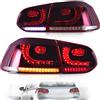 VLAND Fari Posteriori per Golf 6 MK6 GTD R TSI 2008-2013 (non per GTI/Variant/Cabriolet) Gruppo luci posteriori, Impermeabile, con indicatore di direzione sequenziale, 1 set (Rosso e trasparente)
