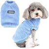 Zunea Maglione per Cani Piccola Taglia Inverno Caldo Cappotto Giubbotti in Pile Morbido Pullover Giacca Maglione Fuzzy Cucciolo Vestiti Freddo Gilet Abbigliamento per Chihuahua Yorkie Gatti Blu S