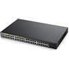 Zyxel 48-porte Gigabit PoE Switch | Gestione Smart | Montaggio in rack | 48 porte PoE+ con budget da 170 W e 2 porte SFP | VLAN, IGMP, QoS| Garanzia a vita [GS1900-48HP]