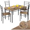 Casaria® Gruppo di Sedute Leo Set 5 Pezzi Tavolo da Pranzo con 4 Sedie Set di Mobili per Sala Cucina Soggiorno Salotto Set da Pranzo Tavoli Sedia