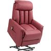 HOMCOM Poltrona Elettrica Alzapersone Reclinabile 145°, Poltrona Relax Elettrica in Pelle PU con Telecomando, Tasche Laterali e Poggiapiedi Integrato, Rosso