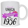 thedifferent Tazza Colazione Latte thè Mug Relax con grafica - Unica e favolosa dal 1956 anno di nascita - idea regalo Compleanno Natale Mamma Amica Sorella Nonna Zia