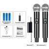 Markenlos Microfono wireless UHF ricaricabile a 2 canali per microfono portatile per karao