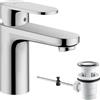 hansgrohe Vernis Blend - Rubinetto per lavabo con scarico a tirante, Miscelatore lavabo risparmio idrico (EcoSmart) con altezza bocca 88 mm, cromo, 71551000