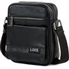 Lois - Borsa Uomo - Borsa a Tracolla Uomo. Borsello Uomo Tracolla - Marsupio Uomo Tracolla in Avere - Borsa Tracolla Uomo con Cinturino Regolabile 310221, Nero