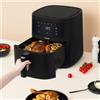 Ⓜ️🔵🔵🔵 H.Koenig FRY880 - Friggitrice ad aria SENZA BPA, finitura NERO OPACO, 8 litri, LAVABILE IN LAVASTOVIGLIE, senza olio, comandi a sfioramento, 1700 W