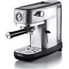 Ariete 1381 Macchina da caffè con manometro, compatibile con caffè in polvere e cialde ESE, 1300 W, Capacità 1,1 L, 15 bar di pressione, Filtro ½ tazze, Dispositivo Cappuccino, Silver