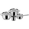 Lagostina Every Set di Pentole in Acciaio Inox, Set di 7 Pezzi, Pentola a due Maniglie 18 cm, Casseruola Fonda 22 cm, Bollilatte 12 cm, Casseruola Fonda Manico Lungo 14 cm e Coperchi 14,18 e 22 cm