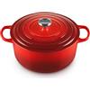 Le Creuset Cocotte rotonda Evolution in ghisa vetrificata con Coperchio, diameter 28 cm, Ciliegia, 21177280602430