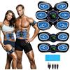 SEVEKO Elettrostimolatore Addominali, Elettrostimolatore Muscolare, Elettrostimolatore per Un Allenamento a Tutto Corpo, 6 modalità e 15 Intensità, 10 Ricambio Gel Pezzi