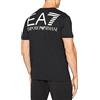 Emporio Armani Maglietta T-Shirt Uomo EA7 6KPT51 PJCPZ, Manica Corta, Girocollo (Bianco/Logo Nero, M)