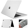 TekTier Custodia compatibile con MacBook Air M3 M2 13.6 Pollici A3113 A2681 Versione 2024 2022, Cover Protettiva Ultra Sottile e Copritastiera Italiano UE, Trasparente Opaco
