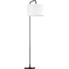 HOMCOM Lampada da Terra Moderna in Acciaio con Paralume in Tessuto Effetto Lino, 64x38x163.5 cm, Bianca e Nera