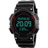 TONSHEN Uomo Sportivo Impermeabile Orologio LED Elettronico Multifunzionale Militare Tattica Digitale Orologi da Polso 12H/24H Doppio Tempo Data Sveglia 50M Subacqueo Plastica Lunetta e Gomma Band (Rosso)