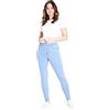 CityComfort Jeggings Donna Leggins Skinny Jeans Modellanti Elasticizzati a Vita Alta Slim Jeggings con Tasche Taglie Forti 36-48 (Blu Chiaro, 44-46 EU)