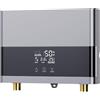 LIROPAU Scaldacqua istantanea elettronico, 6000 W 220V Scaldacqua Istantaneo a Parete Mini Scaldabagno Istantaneo Elettrico con Display LED Della Temperatura, scaldabagno elettrico per Cucina e Bagno (Sliver)