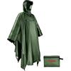 Andake Poncho Impermeabile Uomo Donna Unisex Giacca da pioggia Antivento Riutilizzabile Mantello antipioggia Antistrappo per Campeggio Escursionismo Arancione