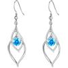 Qings Orecchini Dicembre Tanzanite per Donna, Argento 925 Orecchini Pendenti Pietre Portafortuna Birthstone Orecchino Gemma Blu Solitario, Belli Gioielli Regalo di Compleanno per Ragazza Mamma Figlia